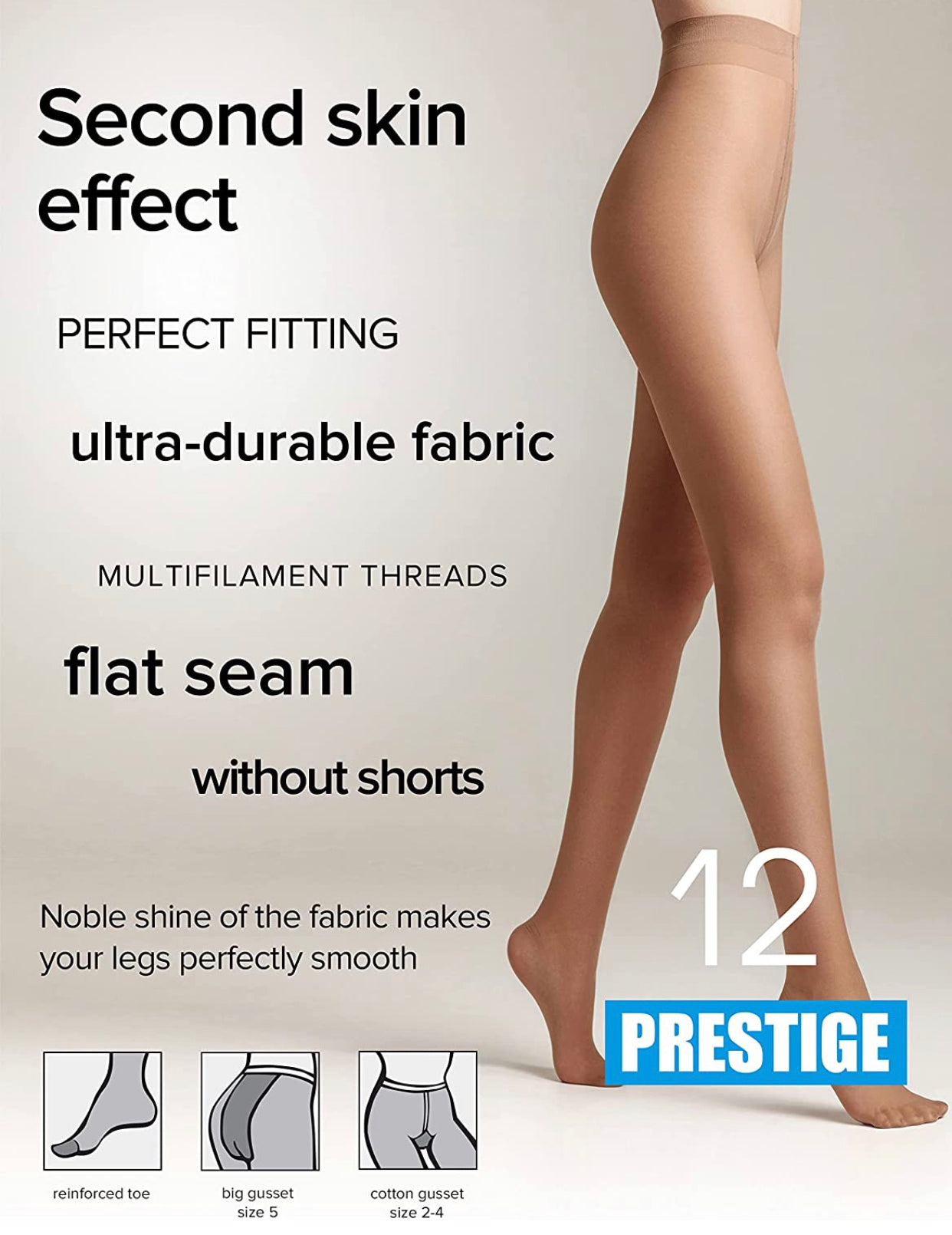 Conte Prestige 12 Den - Classic Tights for Women Sheer to Waist T-top (8С-59СП)