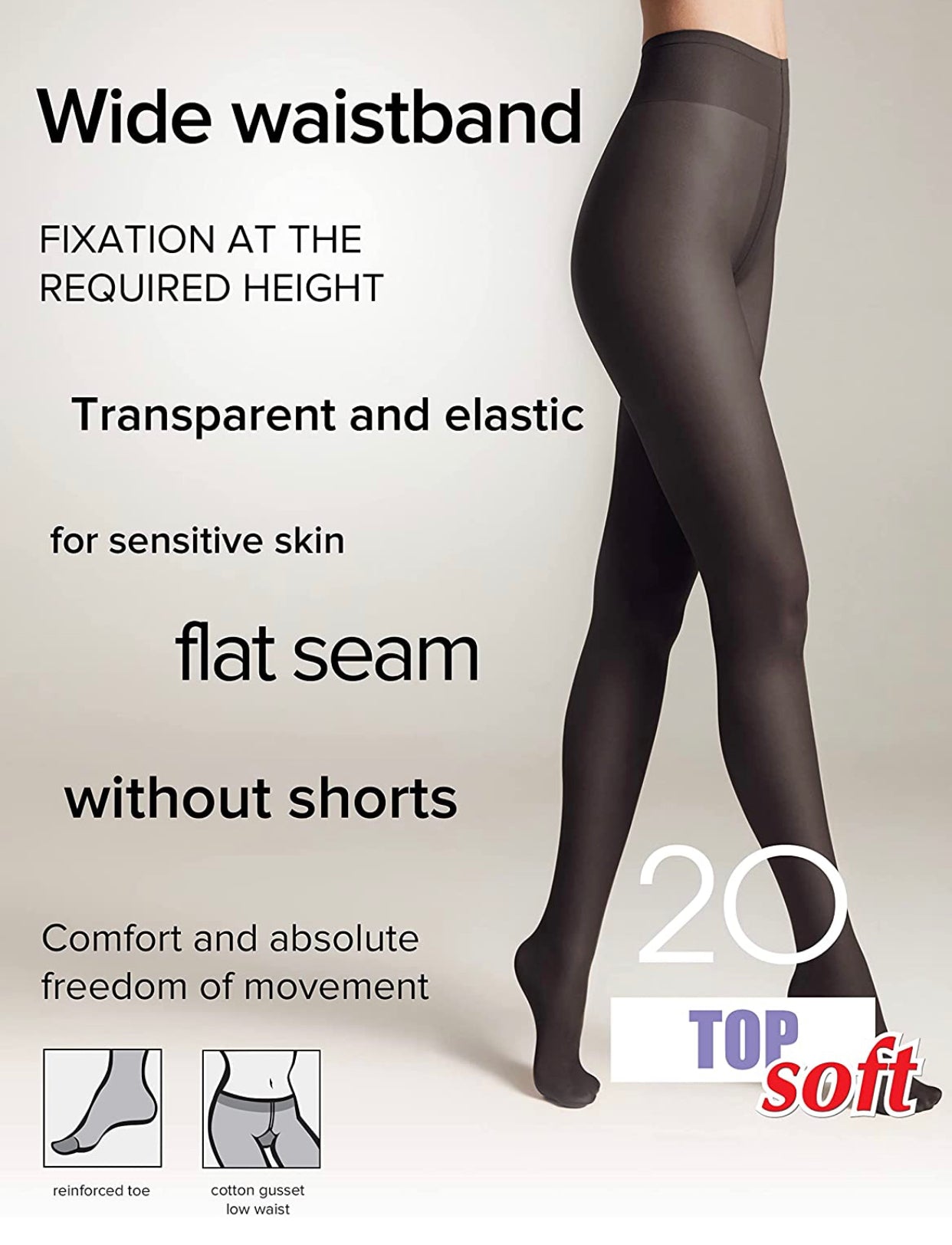 Conte Top Soft 20 Den - Classic Tights for Women with Vitamin E (14С-36СП)