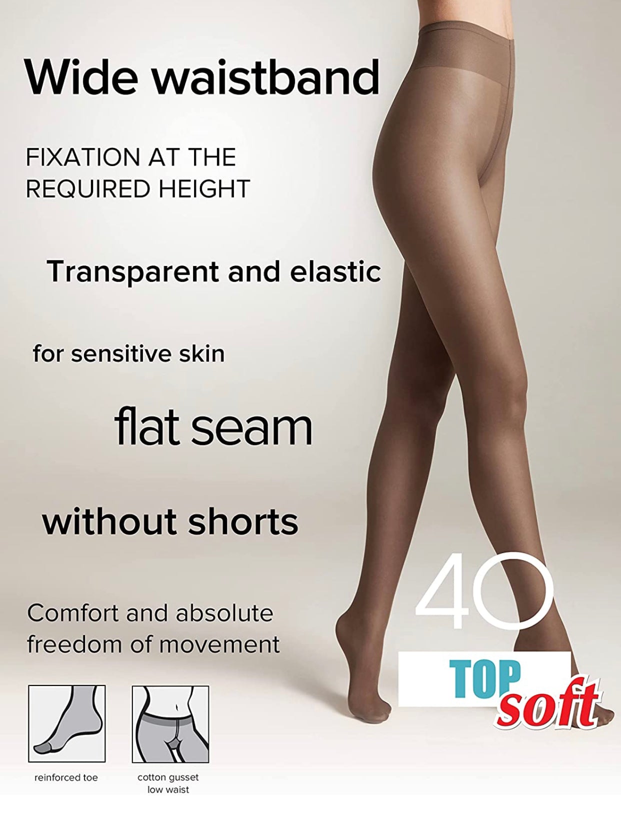 Conte Top Soft 40 Den - Classic Tights for Women with Vitamin E (14С-37СП)
