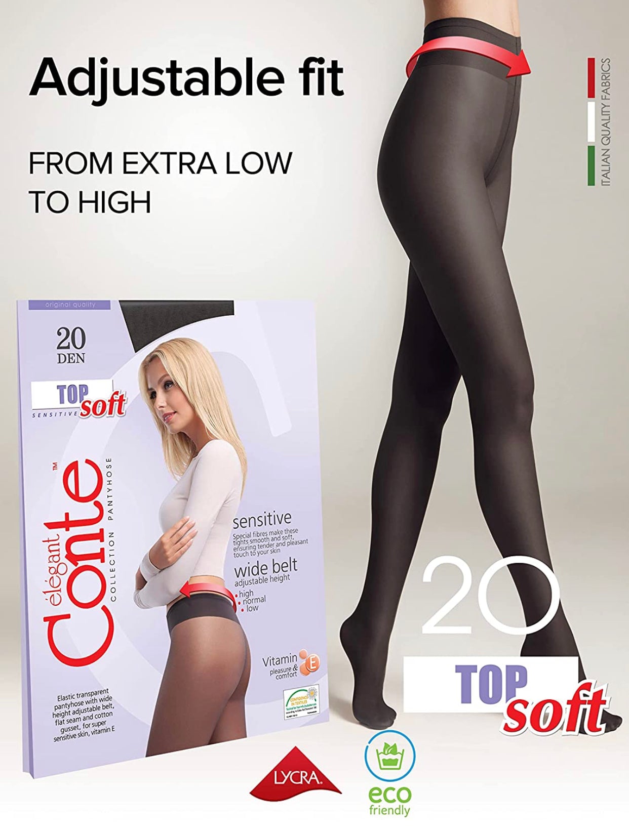 Conte Top Soft 20 Den - Classic Tights for Women with Vitamin E (14С-36СП)