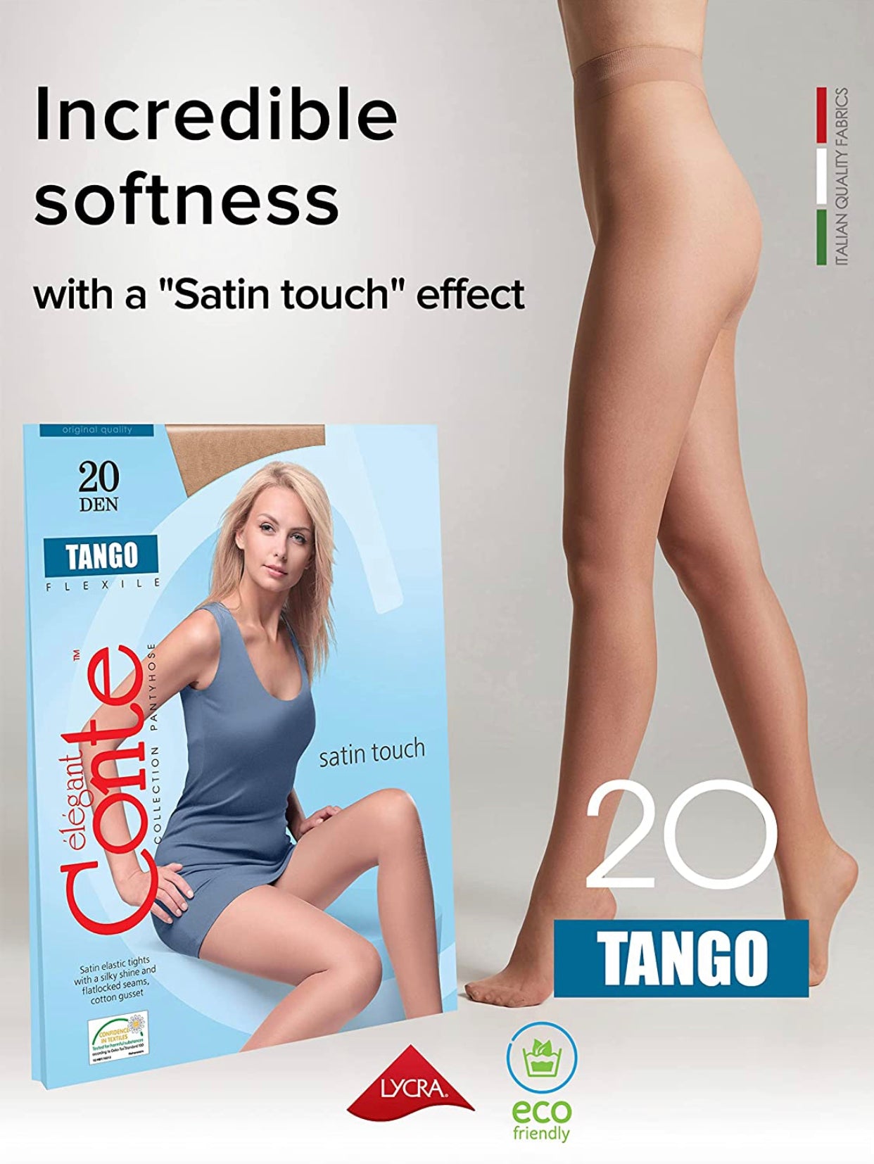 Conte Tango 20 Den - Classic Sheer to Waist T-top Tights for Women (8С-48СП)