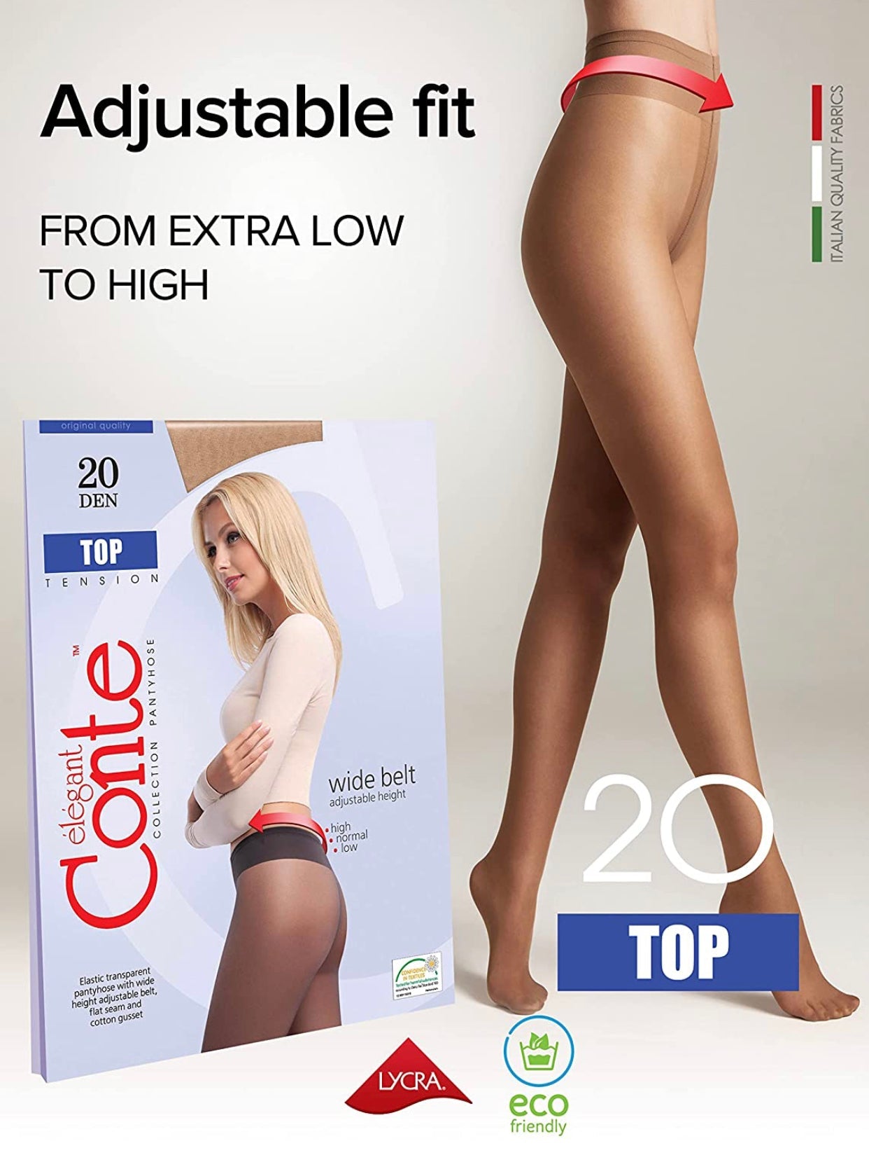 Conte Top 20 Den - Classic Tights for Women T-top Low Waist (8С-29СП)
