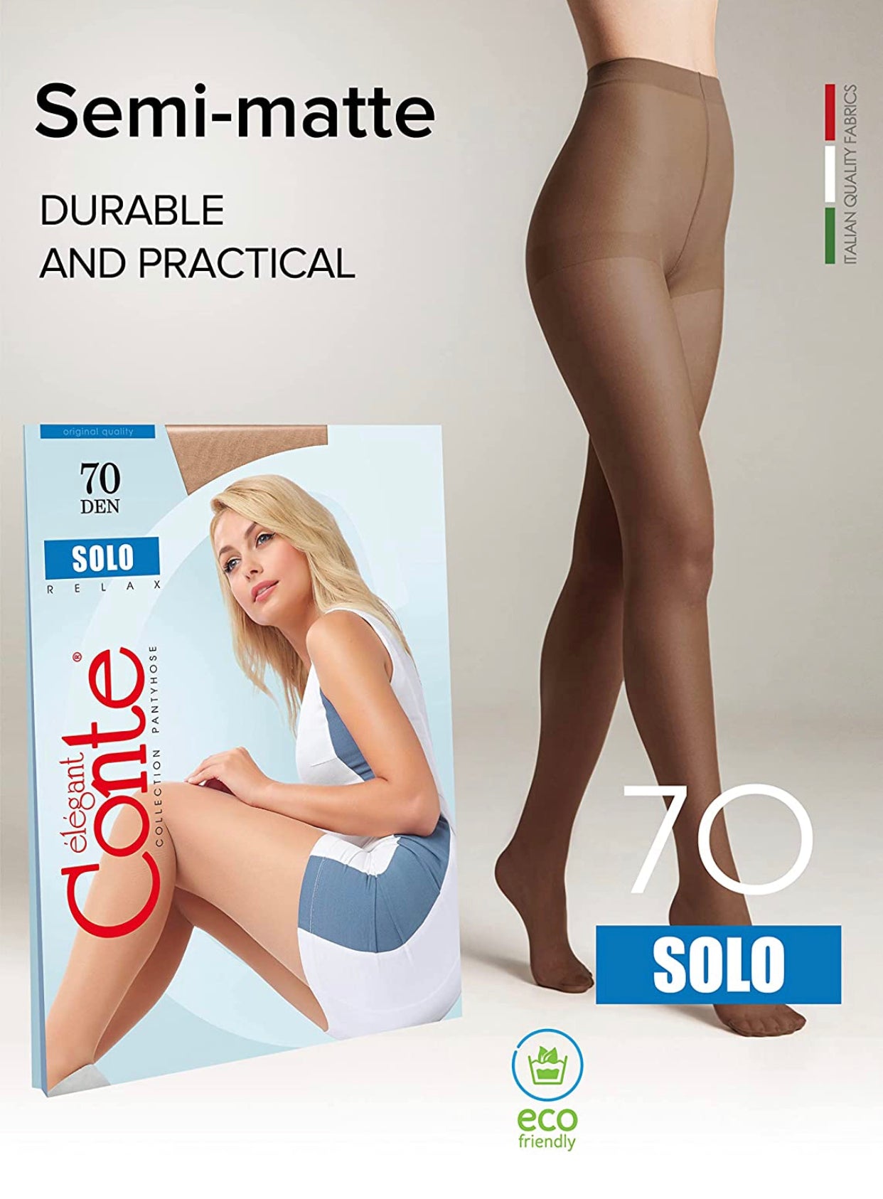 Conte Solo 70 Den - Classic Tights for Women with a Reinforced Shorts (15С-43СП)
