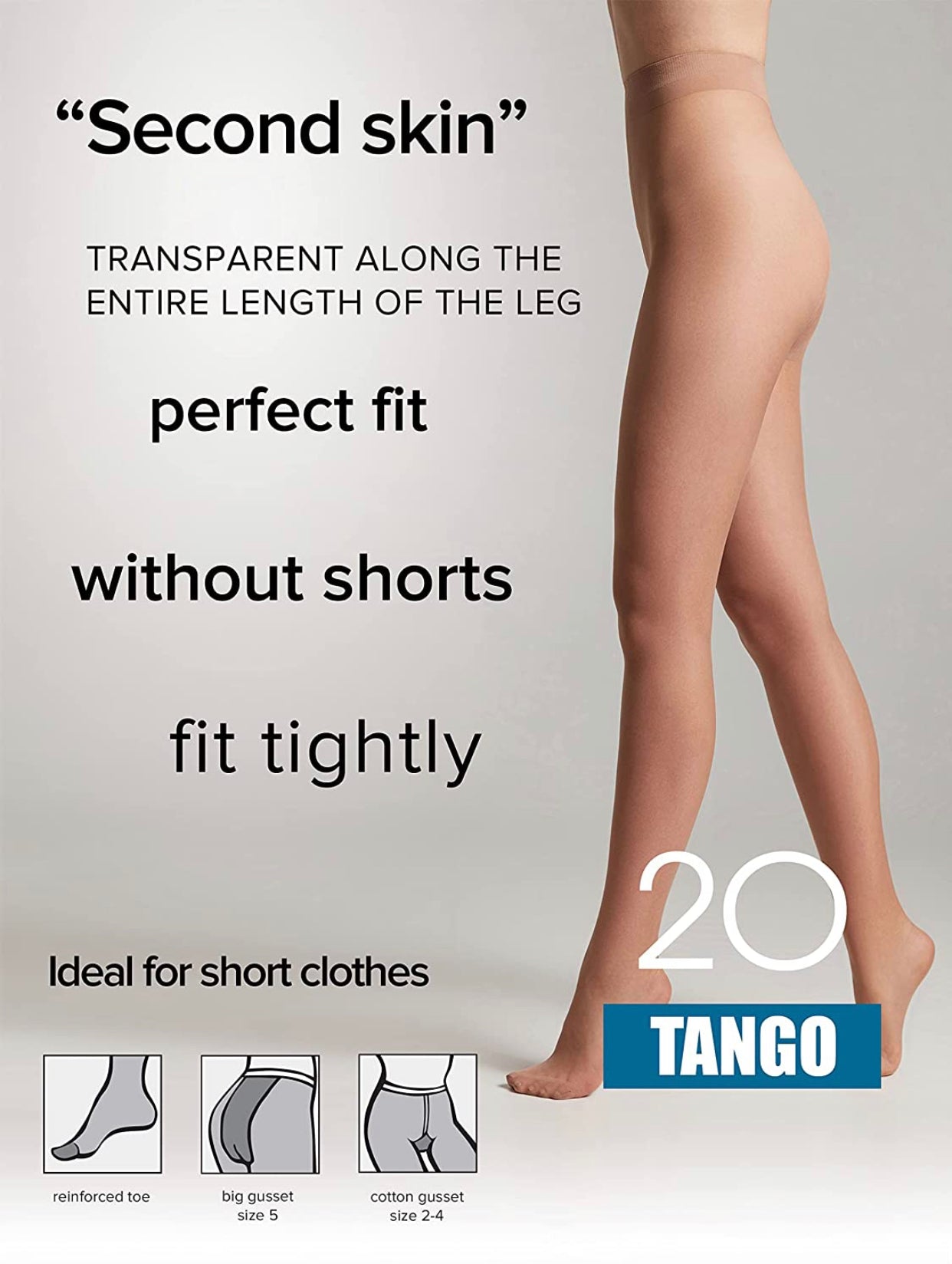 Conte Tango 20 Den - Classic Sheer to Waist T-top Tights for Women (8С-48СП)