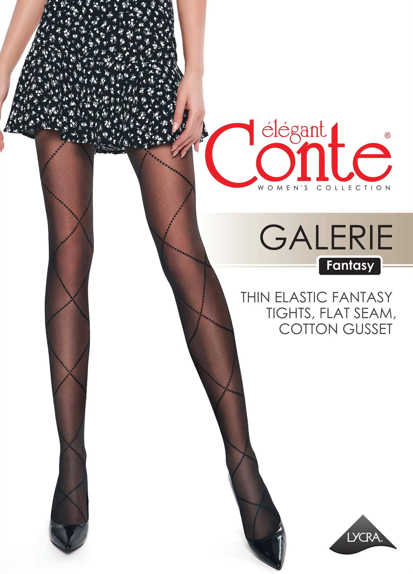 Conte Galerie 20 Den - Fantasy Tights for Women with a rhombus pattern (20С-89СП)