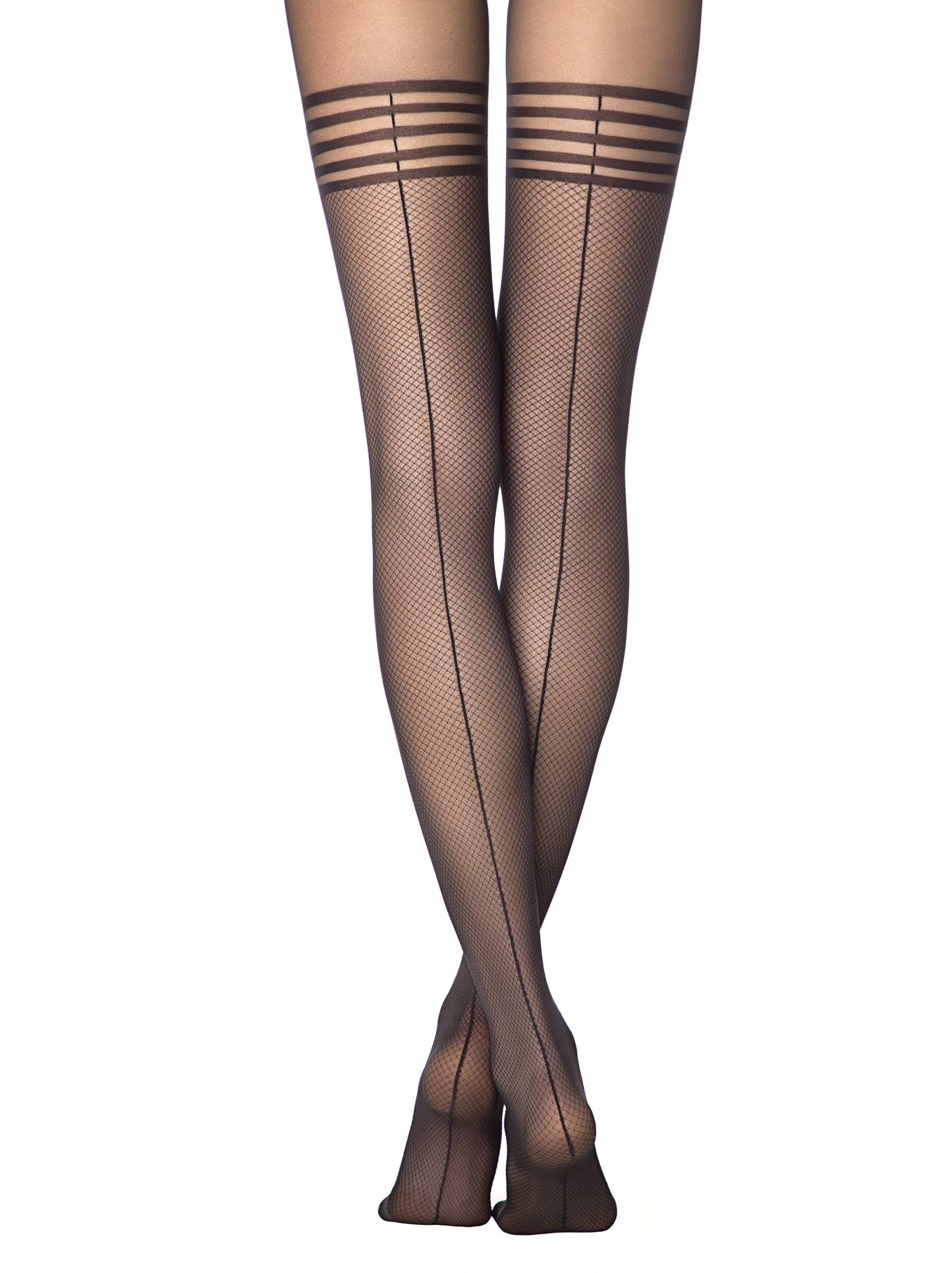 Conte Impress 20 Den - Fantasy Tights for Women with imitation stockings in fine mesh with a seam (17С-80СП)