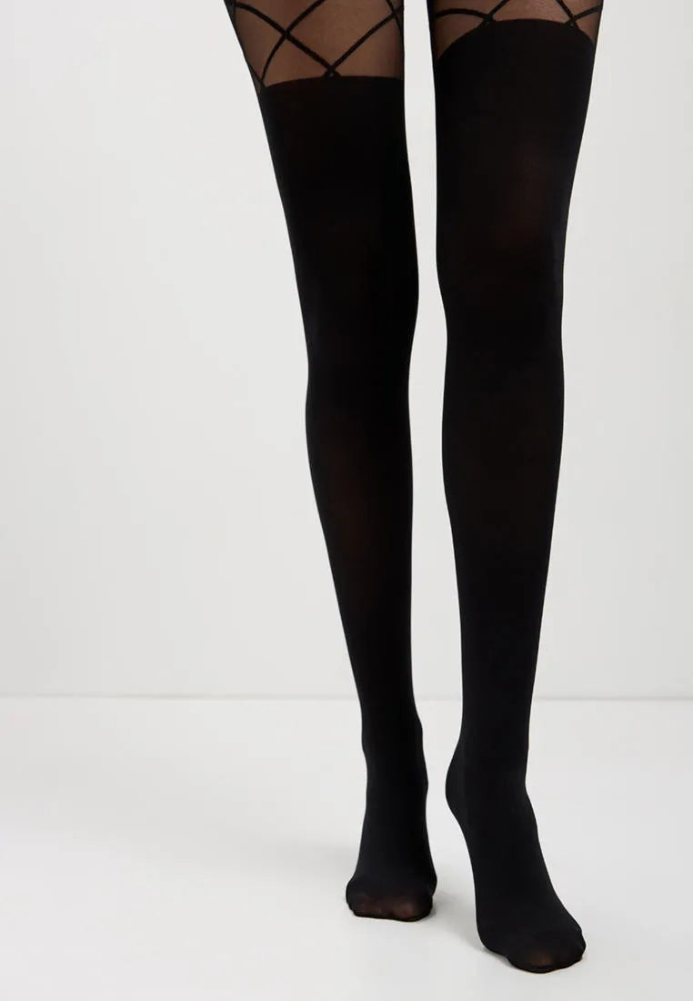 Conte Concept 50 Den - Fantasy Tights for Women with a golfs imitate & geometric pattern (21С-3СП)