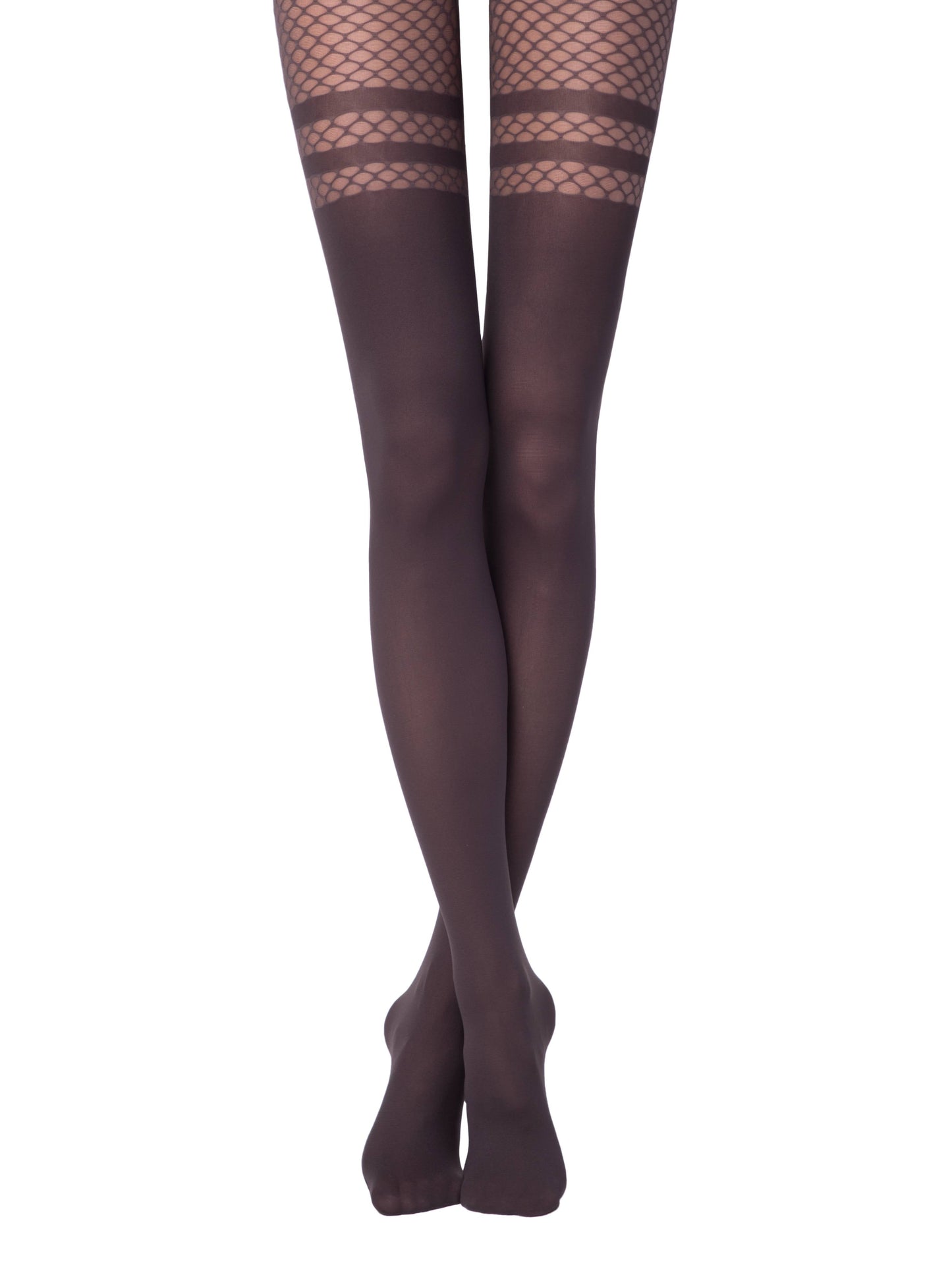 Conte Impulse 60 Den - Fantasy Tights for Women with large mesh and imitation stockings (18С-13СП)