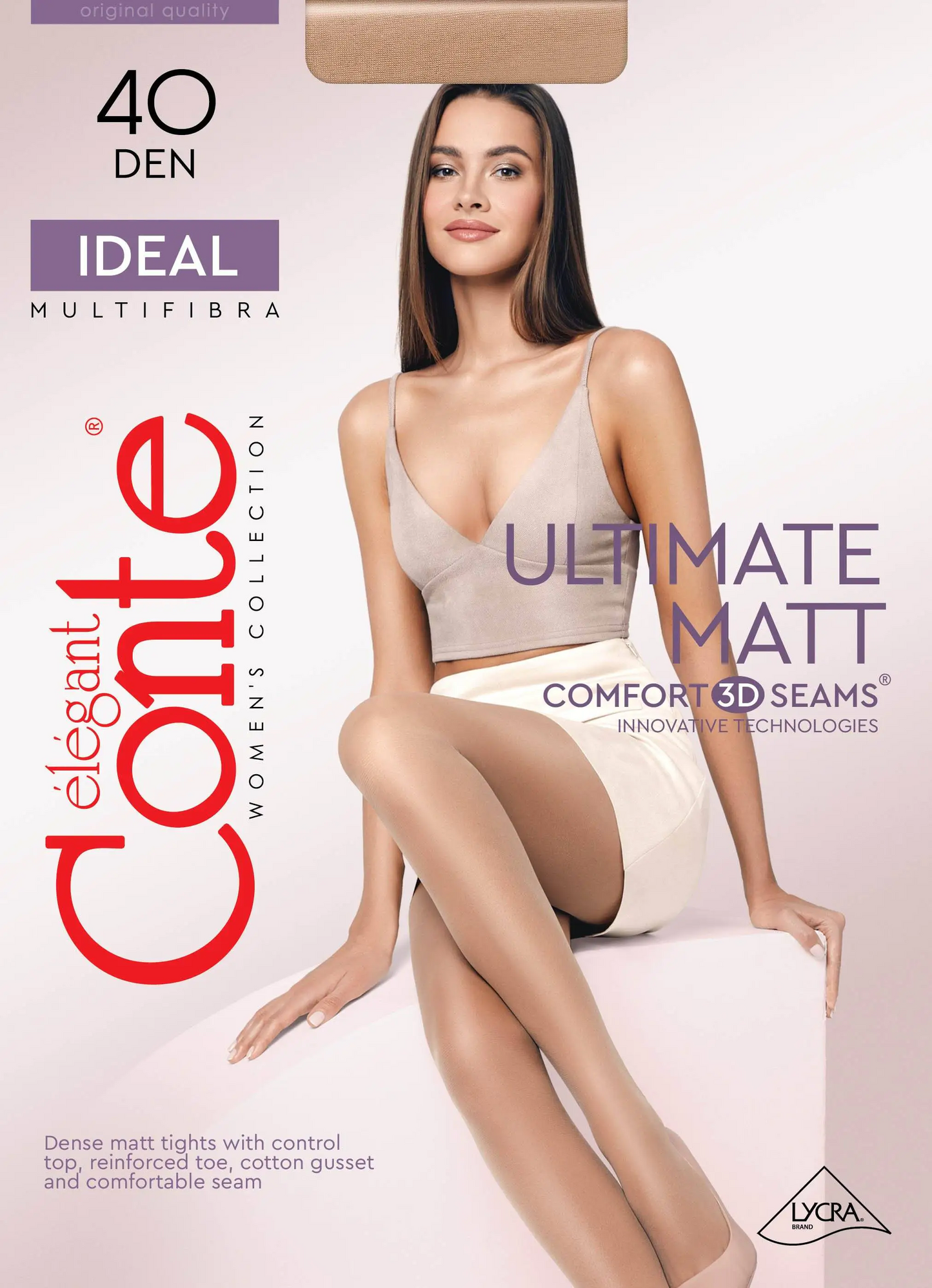 Conte Ideal 40 Den - Classic Tights for Women with a Reinforced Shorts (16С-30СП)