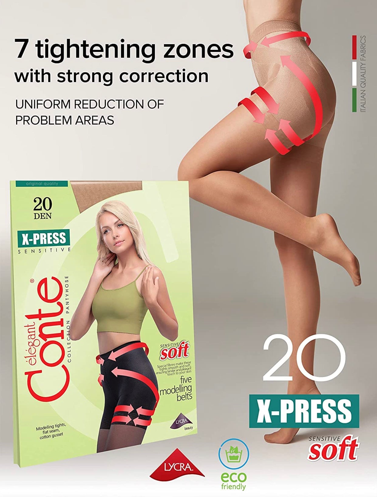 Conte X-Press Soft 20 Den - 5 Modelling Belts Shaping Tights for Women (8С-66СП)