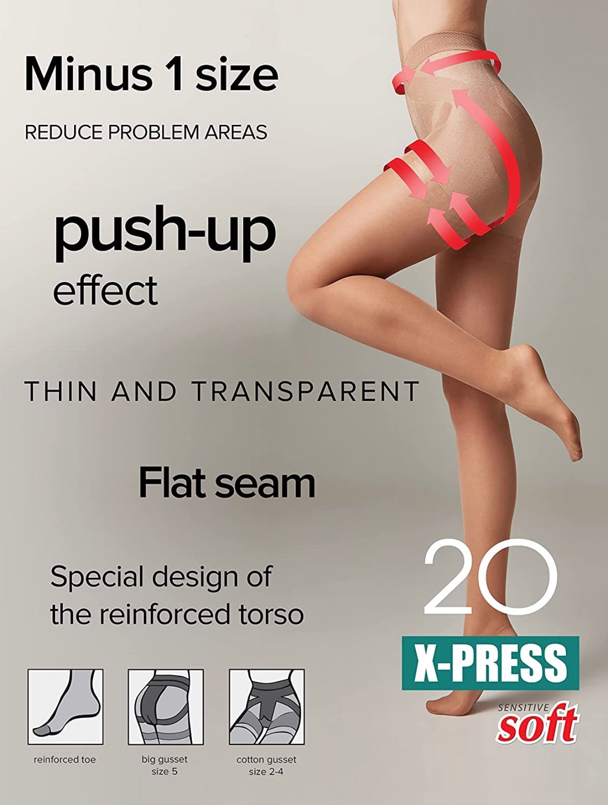 Conte X-Press Soft 20 Den - 5 Modelling Belts Shaping Tights for Women (8С-66СП)