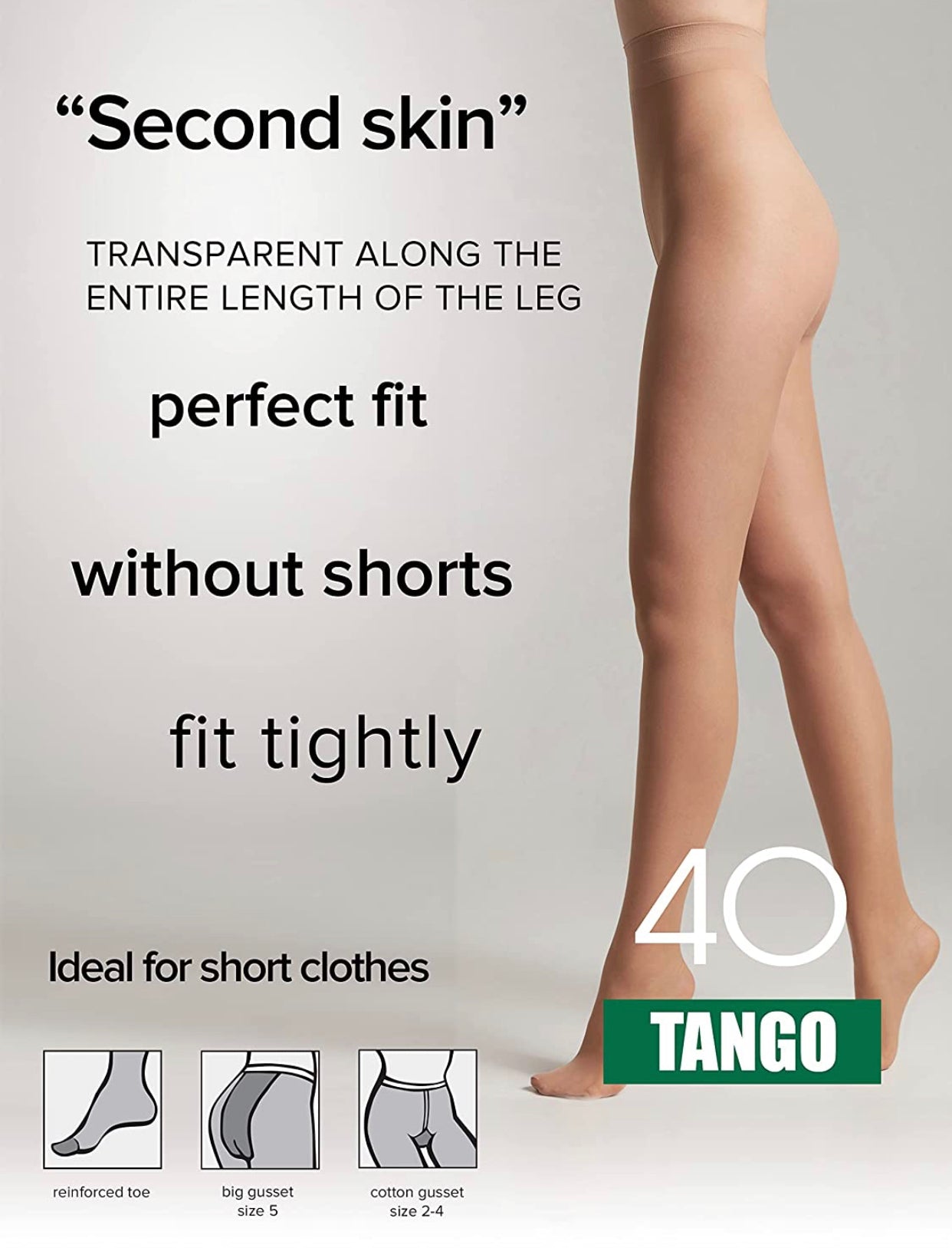 Conte Tango 40 Den - Classic Sheer to Waist T-top Tights for Women (8С-46СП)