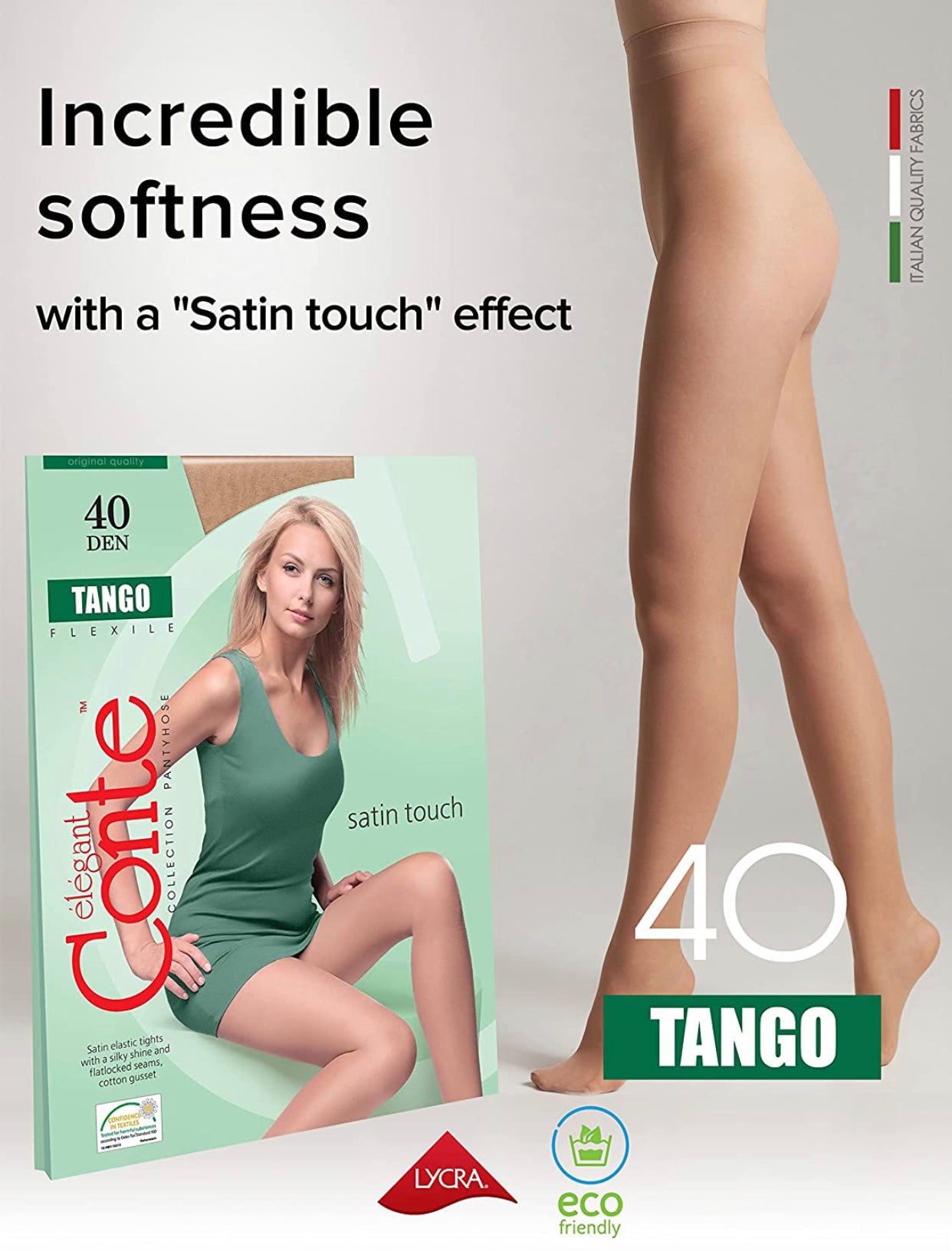 Conte Tango 40 Den - Classic Sheer to Waist T-top Tights for Women (8С-46СП)