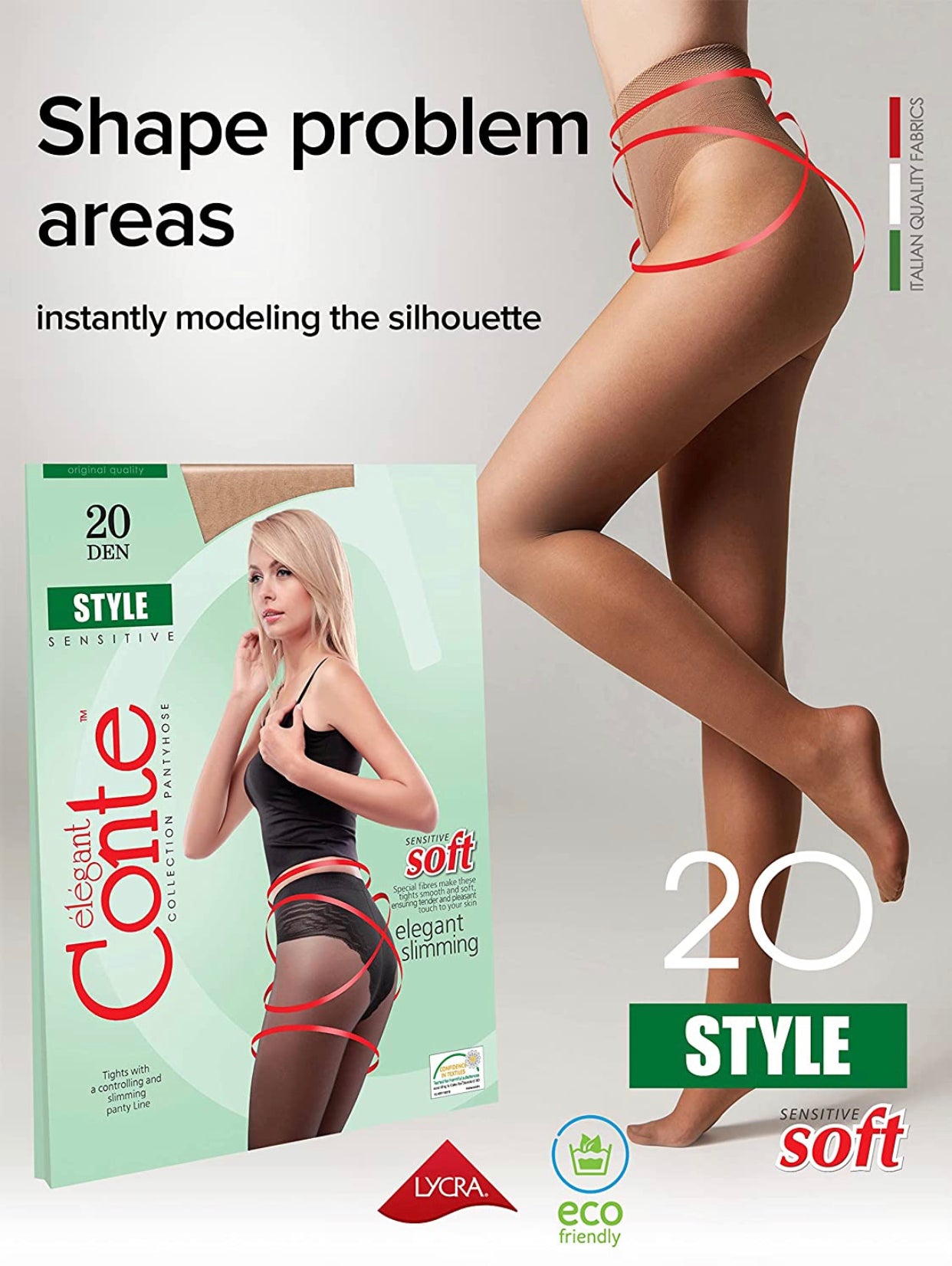 Conte Style Soft 20 Den - Bikini Shaping Tights for Women (8С-73СП)