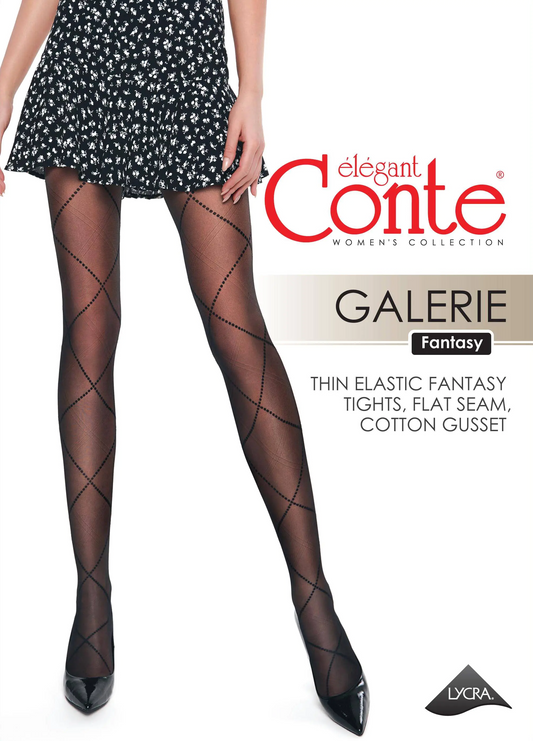 Conte Galerie 20 Den - Fantasy Tights for Women with a rhombus pattern (20С-89СП)