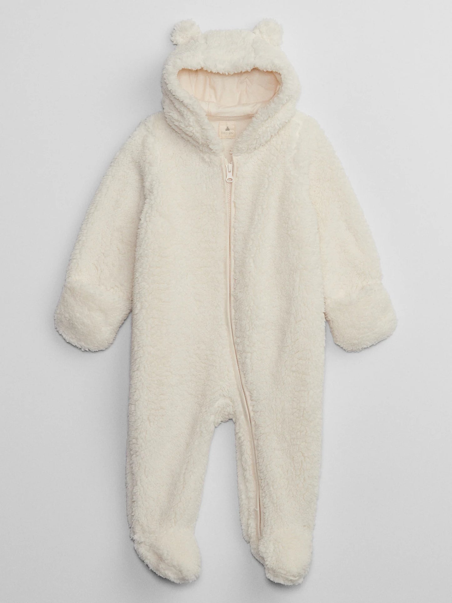 Baby Cozy Sherpa Fully Lined Hooded Zip Front One-Piece