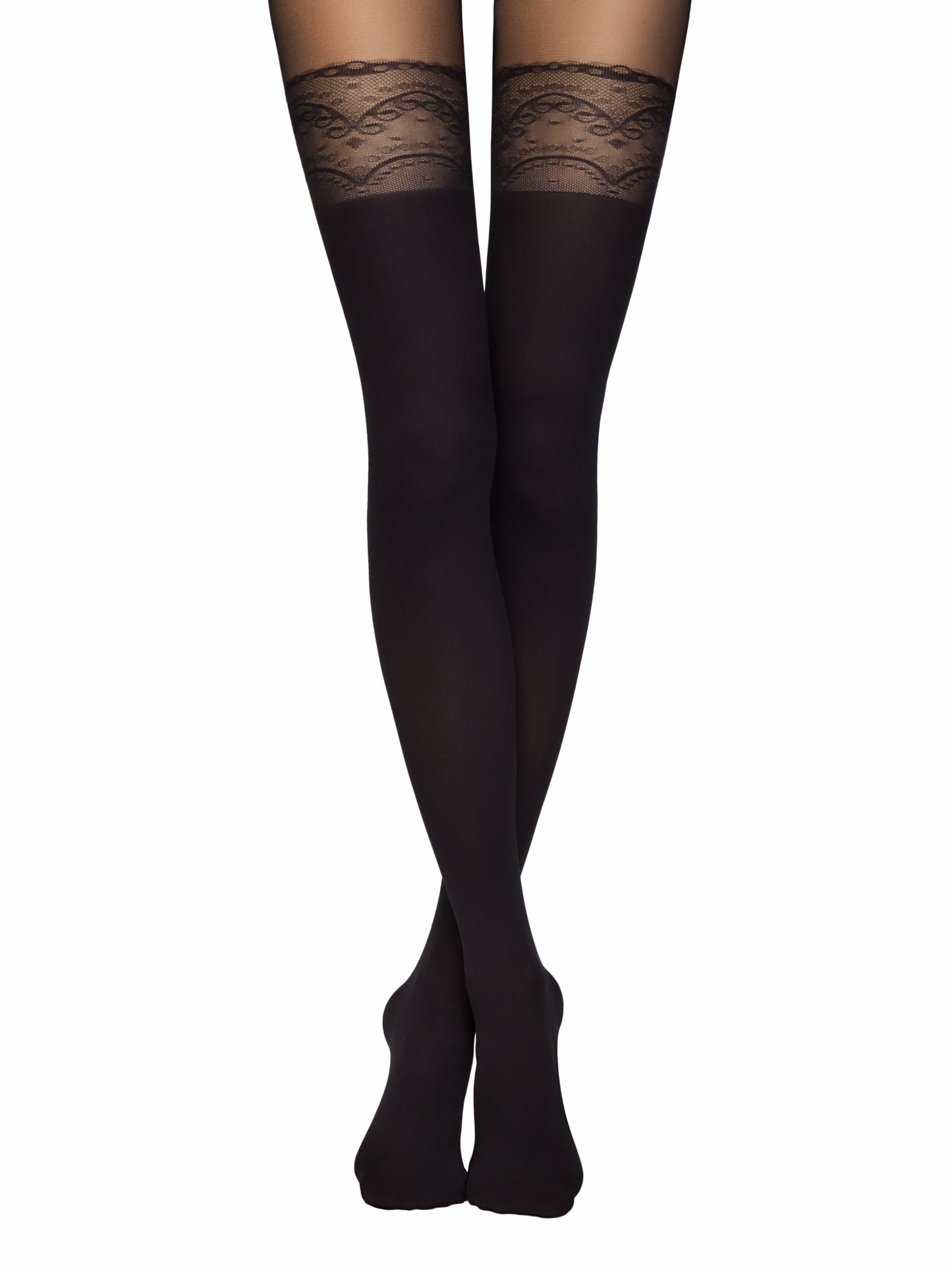 Conte Delight 50 Den - Fantasy Tights for Women "imitation stockings with openwork slimming panties" (16С-129СП)