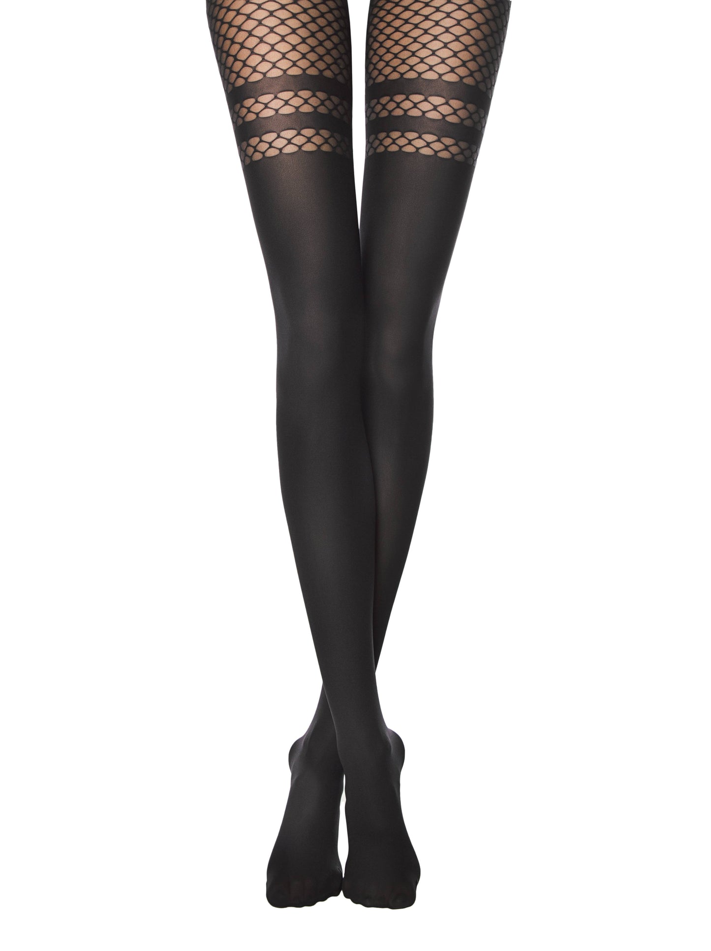 Conte Impulse 60 Den - Fantasy Tights for Women with large mesh and imitation stockings (18С-13СП)