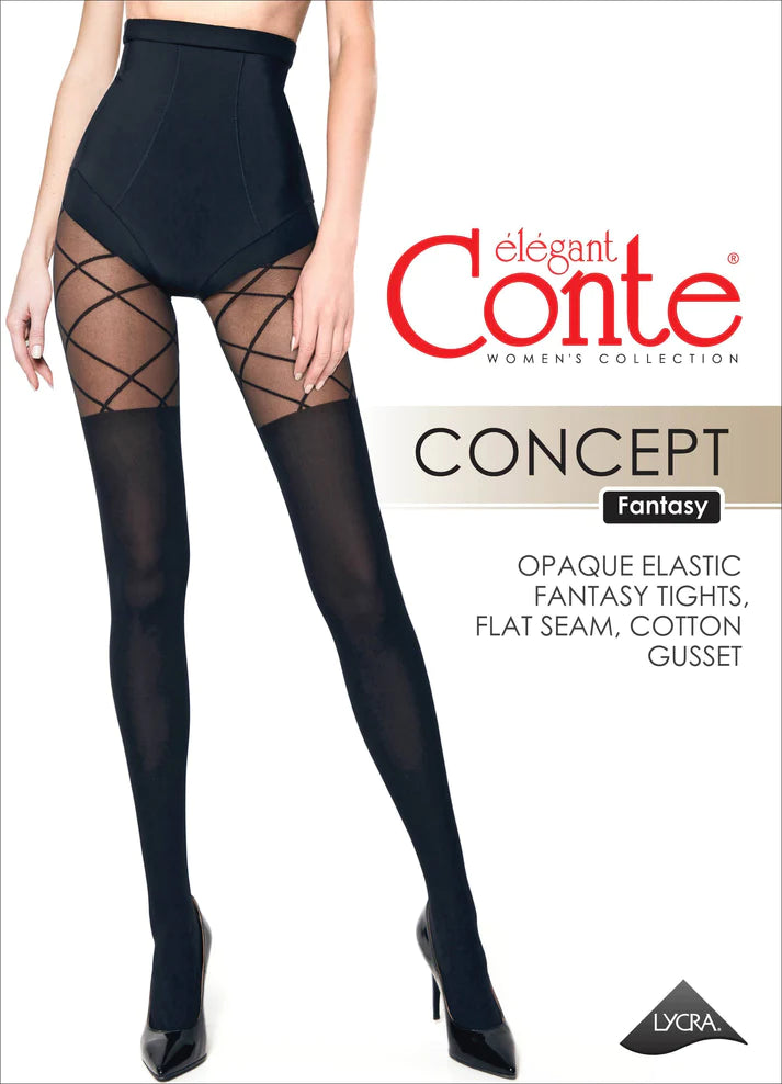 Conte Concept 50 Den - Fantasy Tights for Women with a golfs imitate & geometric pattern (21С-3СП)